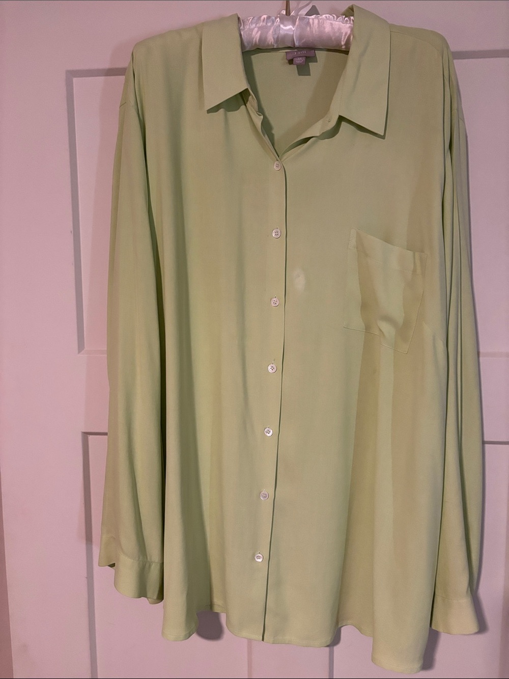100%Silk J.Jill Green Women’s Button-Up Blouse
